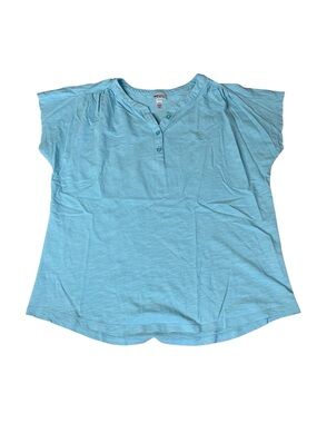 Black Bow Light Blue Henley T-Shirt - Size Small